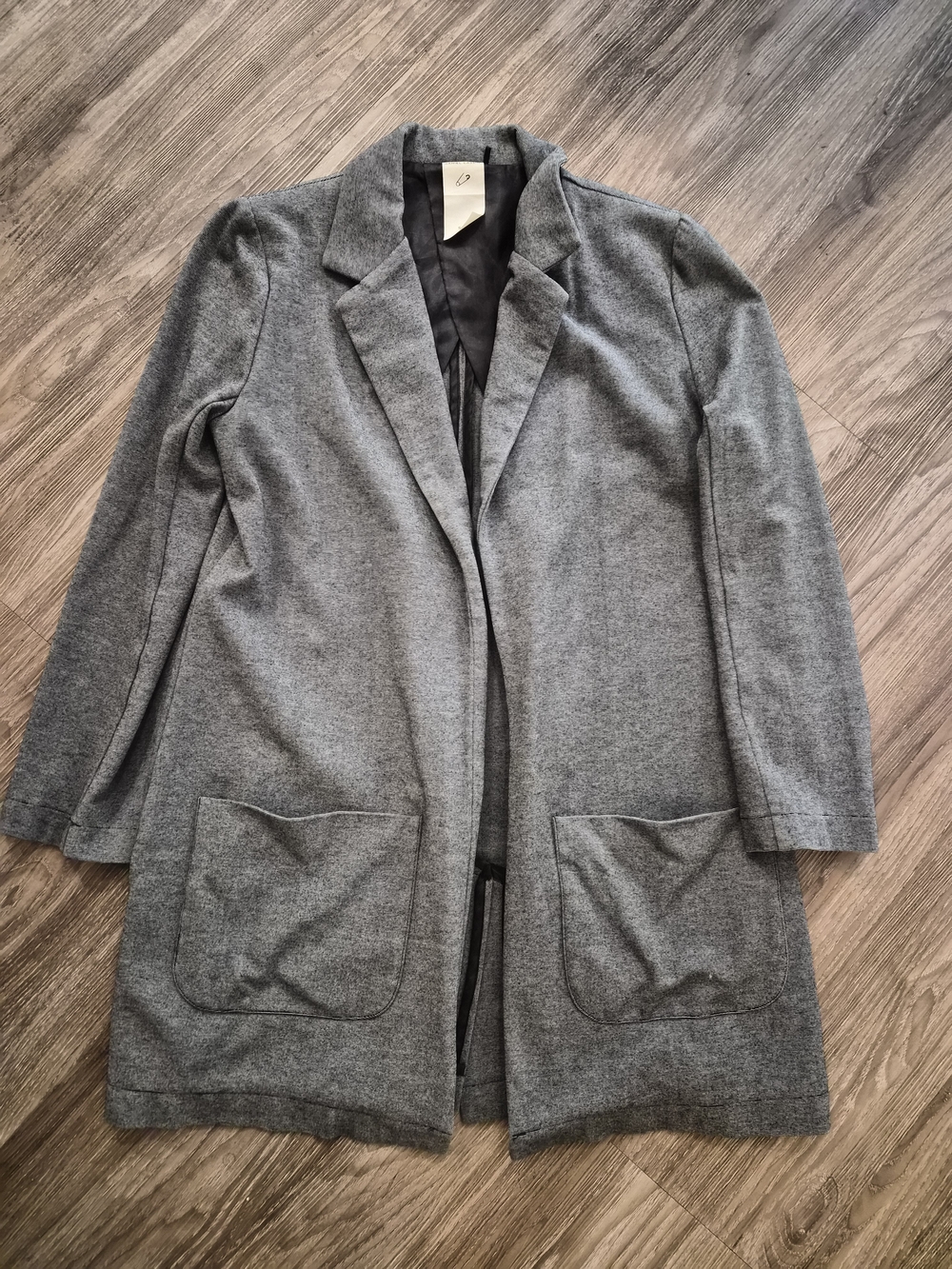 Women’s Grey Open-Front Blazer Coat
